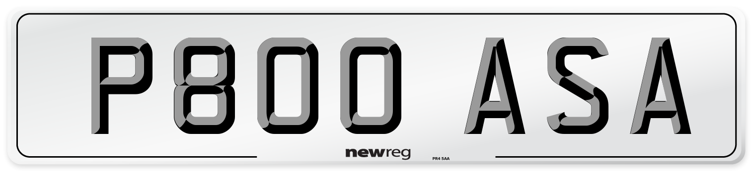 P800 ASA Number Plate from New Reg